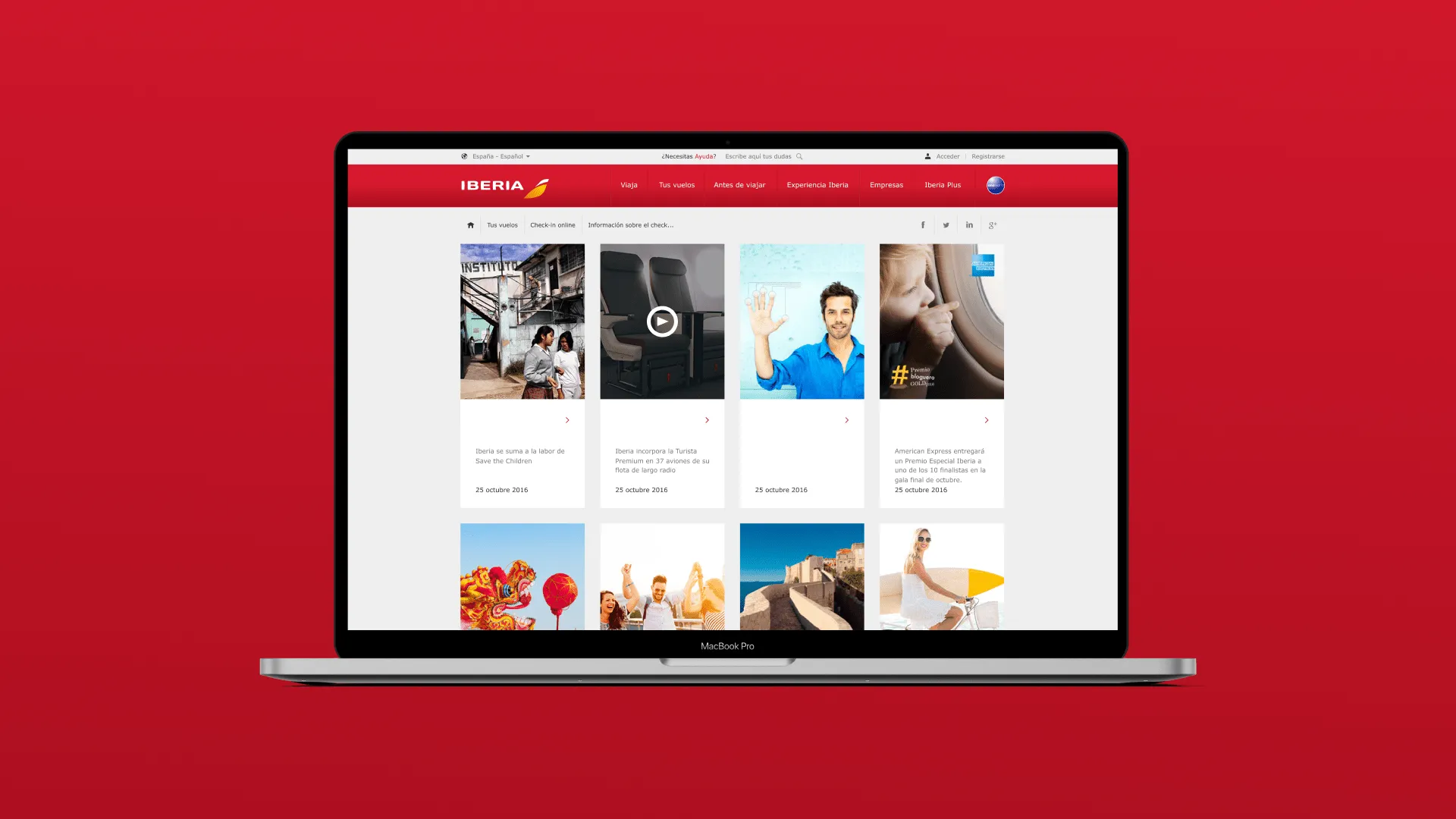 Portal de contenido: revista digital y experiencias Iberia
