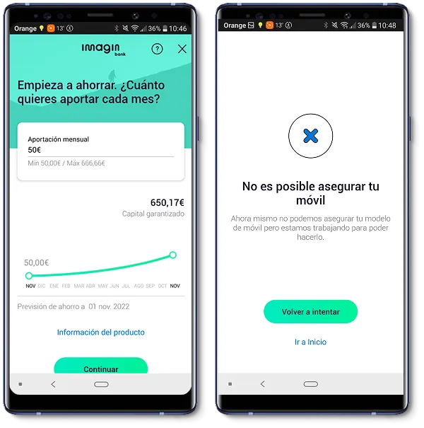 Antes: navegación sin salidas claras ni confirmaciones completas