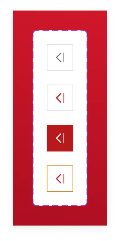 Controles de navegación: botones de dirección con estados para paginación y carruseles