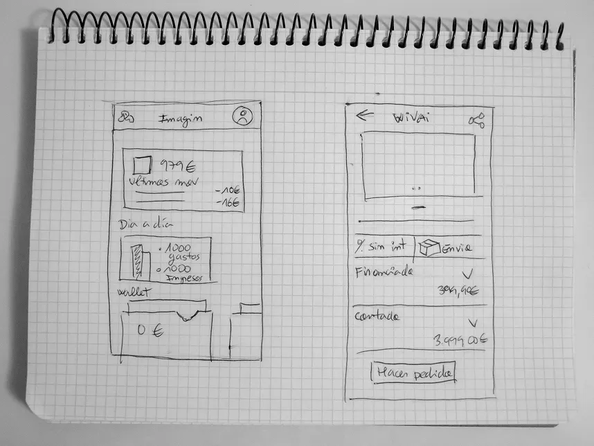 Wireframes de mejoras propuestas: jerarquía de datos y feedback de estados