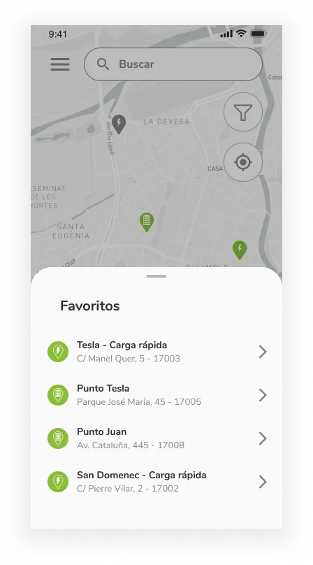 Favoritos — Acceso rápido para usuarios recurrentes
