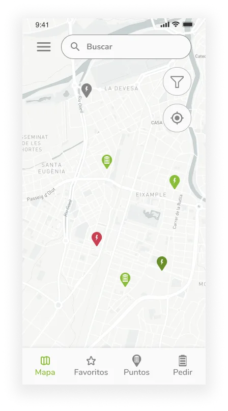 Mapa interactivo — Vista unificada de todos los servicios