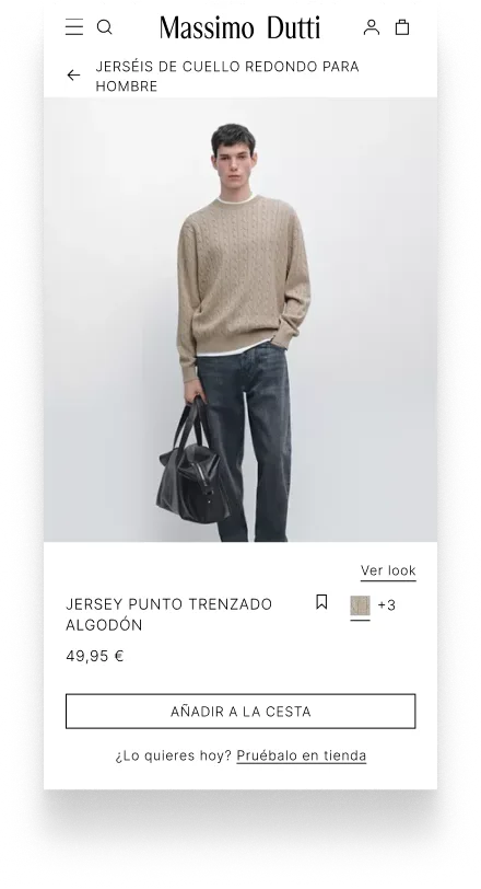 Variante A: enlace contextual — "¿Lo quieres hoy? Pruébalo en tienda"