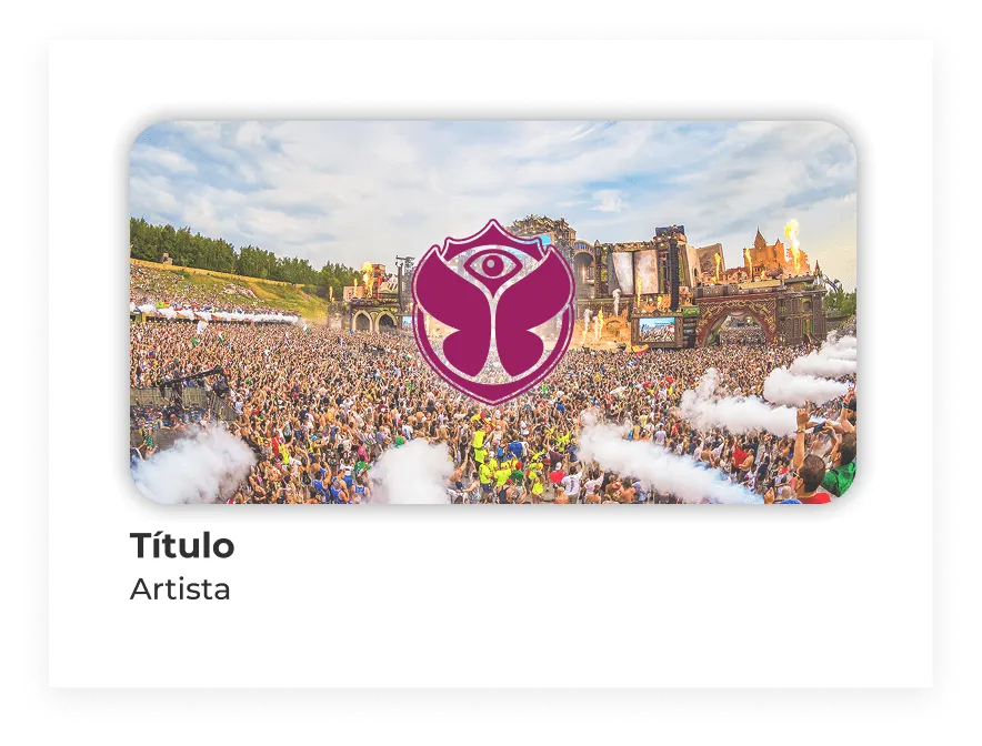 Card de festival — Evento con información clave
